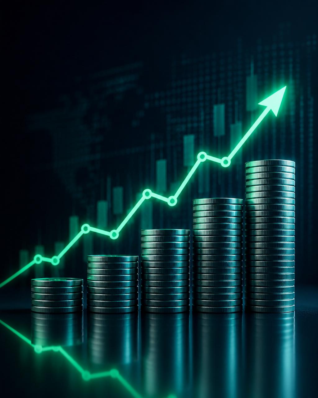 Gráfico de crescimento e retorno sobre investimento